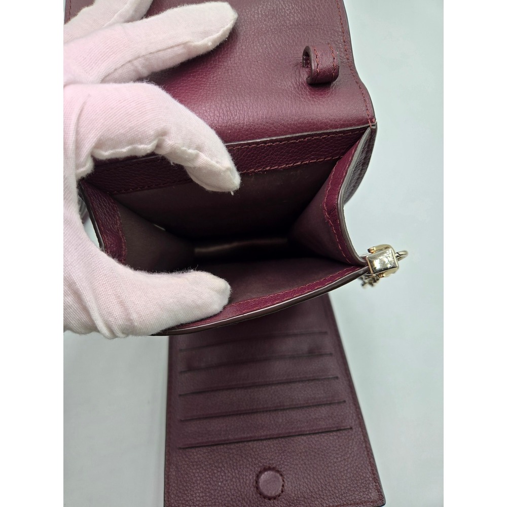 Henri Bendel New York Burgundy Leather Cell Phone Crossbody Bag - Picture 11 of 15